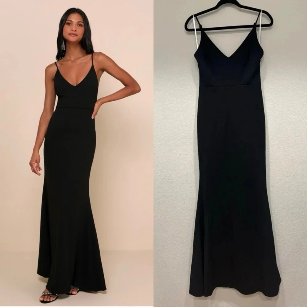infinite glory black maxi dress Lulus - NWT Infinite Glory Black Maxi Dress Sz XS